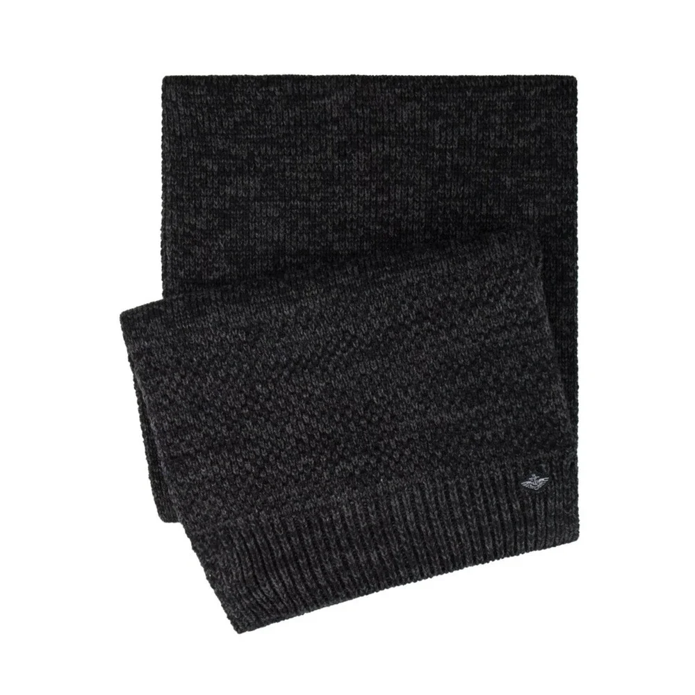 NWT Dockers Men's Marled Black Rectangle Scarf One Size 100% Acrylic